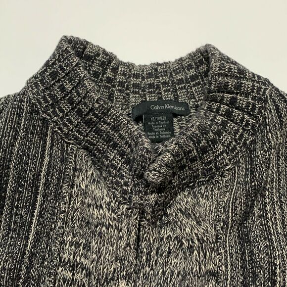 Calvin Klein Cardigan Sweater Jacket XS Womens Black Knit Open Front Long Sleeve - Picture 8 of 11